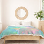Opal Iridescent Dream Holographic Gemstone-Inspired Pastel Pattern Duvet Cover Gallery Image 3