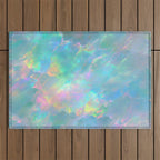 Opal Iridescent Dream Holographic Gemstone-Inspired Pastel Pattern Outdoor Rug Gallery Image 1