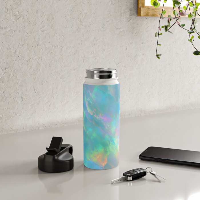 Opal Iridescent Dream Holographic Gemstone-Inspired Pastel Pattern Water Bottle Gallery Image 4