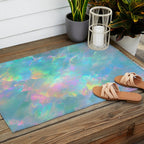 Opal Iridescent Dream Holographic Gemstone-Inspired Pastel Pattern Outdoor Rug Gallery Image 2
