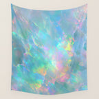 Opal Iridescent Dream Holographic Gemstone-Inspired Pastel Pattern Wall Tapestry Gallery Image 4