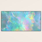 Opal Iridescent Dream Holographic Gemstone-Inspired Pastel Pattern Desk Mat Gallery Image 3