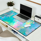 Opal Iridescent Dream Holographic Gemstone-Inspired Pastel Pattern Desk Mat Gallery Image 2