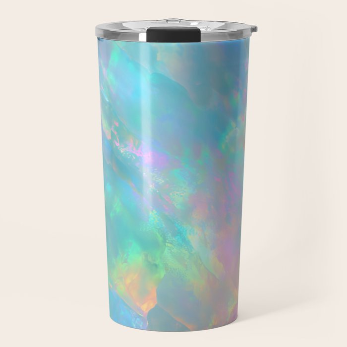 Opal Iridescent Dream Holographic Gemstone-Inspired Pastel Pattern Travel Mug Gallery Image 1