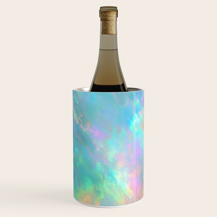 Opal Iridescent Dream Holographic Gemstone-Inspired Pastel Pattern Wine Chiller Gallery Image 1