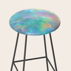 Opal Iridescent Dream Holographic Gemstone-Inspired Pastel Pattern Stool Gallery Image 2
