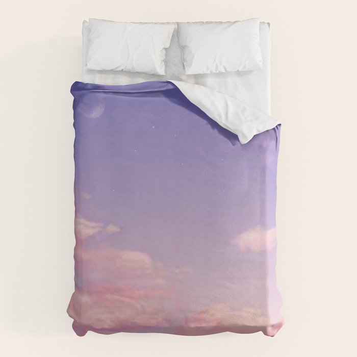 Sky Purple Aesthetic Lofi Duvet Cover Gallery Image 6