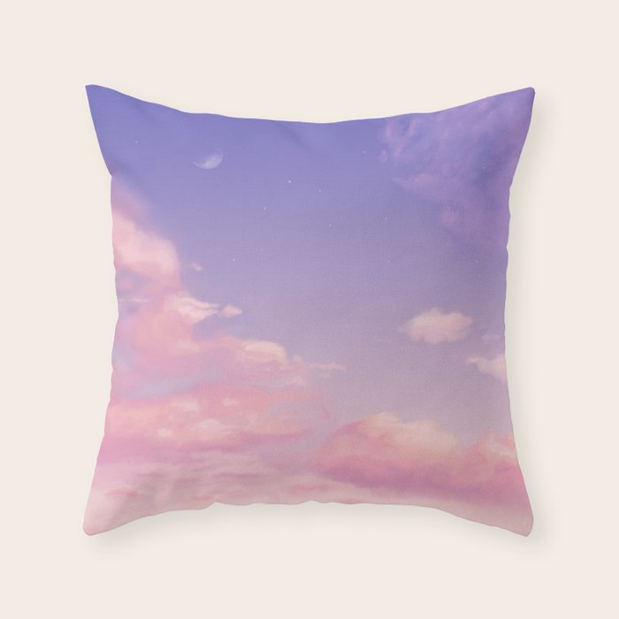 Sky Purple Aesthetic Lofi Throw Pillow Gallery Image 6