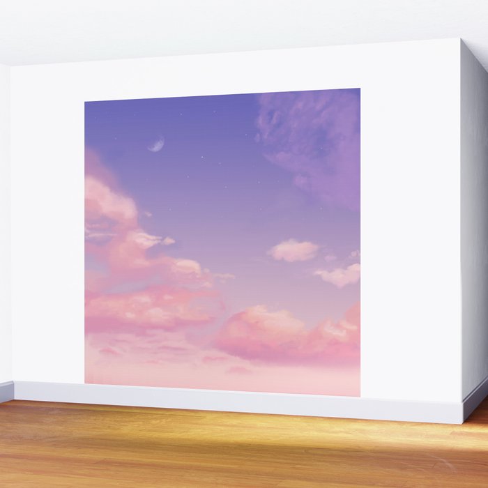 Sky Purple Aesthetic Lofi Wall Mural Gallery Image 2