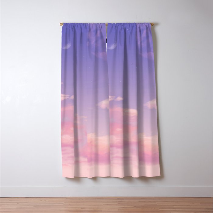 Sky Purple Aesthetic Lofi Window Curtain Gallery Image 3