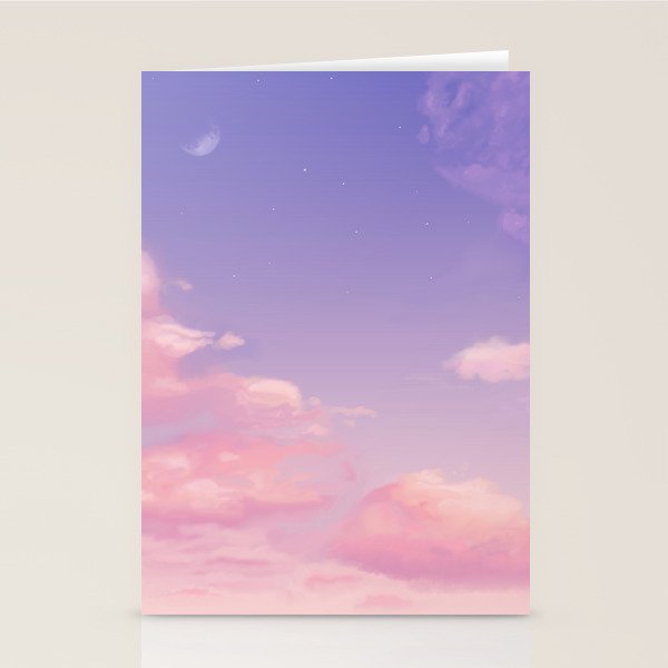 Sky Purple Aesthetic Lofi Stationery Card Gallery Image 1