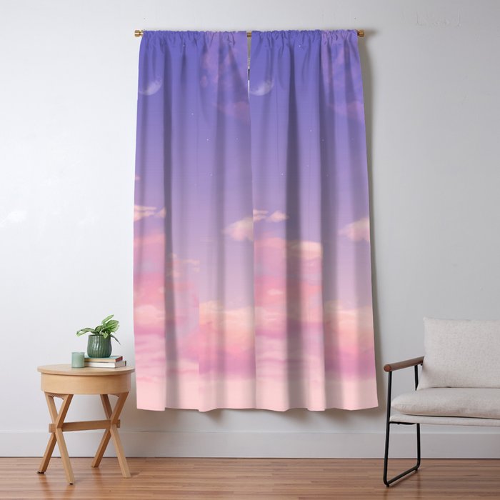 Sky Purple Aesthetic Lofi Window Curtain Gallery Image 5