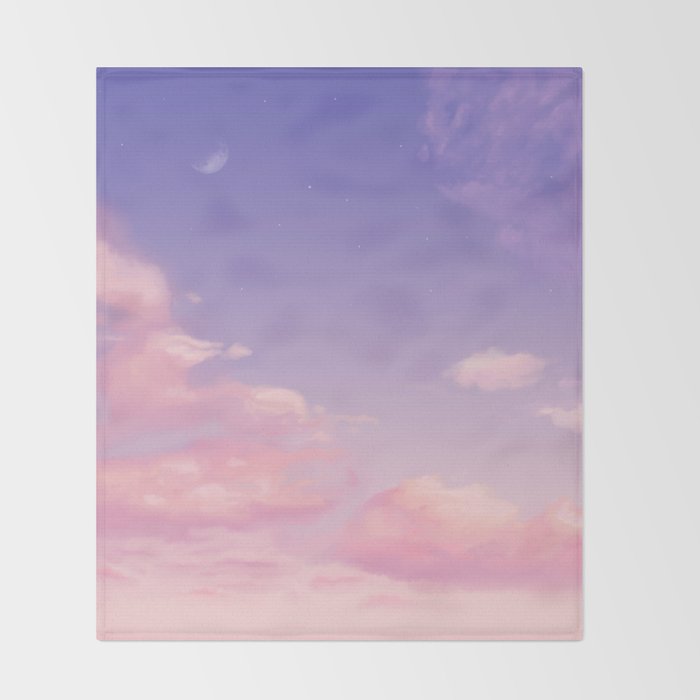 Sky Purple Aesthetic Lofi Throw Blanket Gallery Image 2