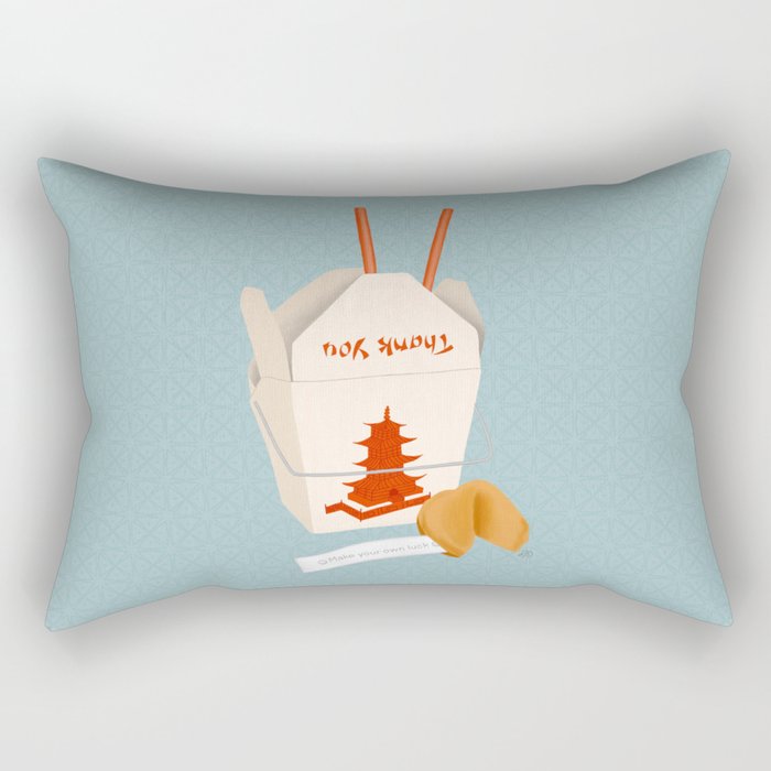 Chinese Food Takeout and Fortune Cookie Rectangular Pillow Gallery Image 1