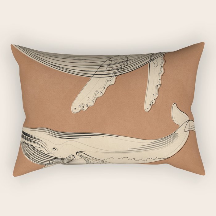Modern Minimalist Abstract Whales 2 Rectangular Pillow Gallery Image 2