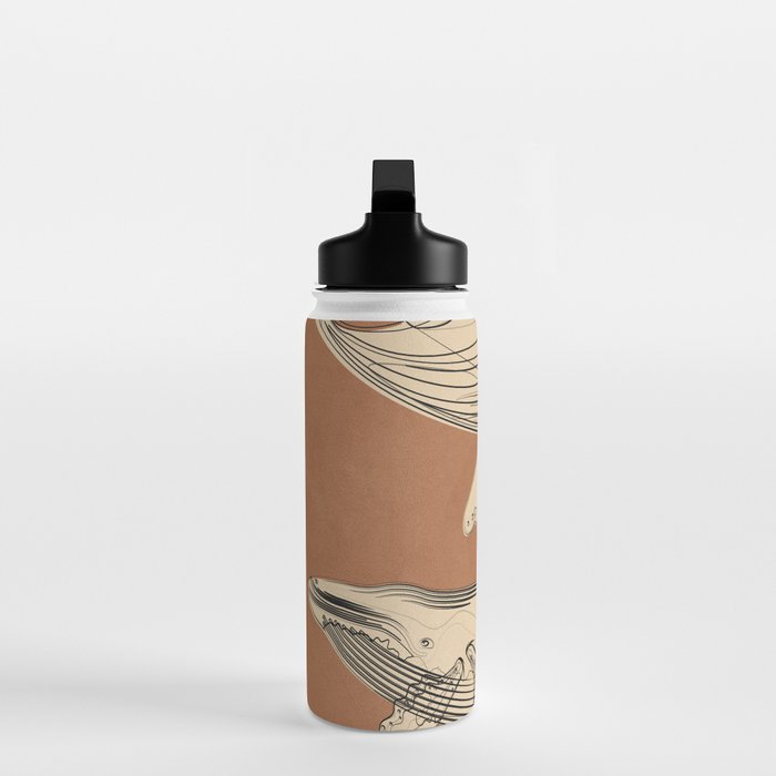 Modern Minimalist Abstract Whales 2 Water Bottle Gallery Image 3
