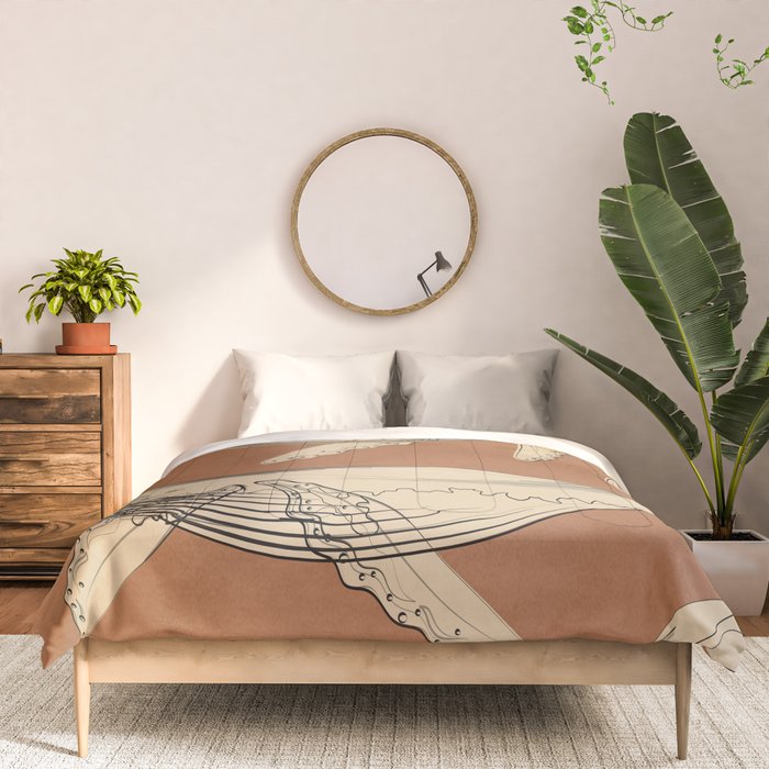 Modern Minimalist Abstract Whales 2 Comforter Gallery Image 3
