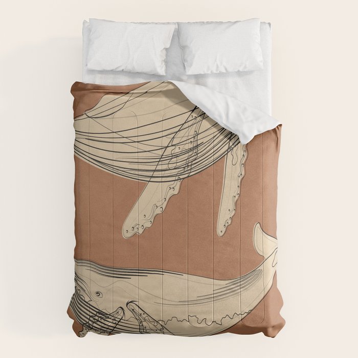 Modern Minimalist Abstract Whales 2 Comforter Gallery Image 6