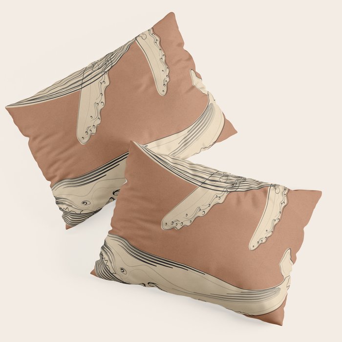 Modern Minimalist Abstract Whales 2 Pillow Sham Gallery Image 3