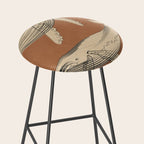 Modern Minimalist Abstract Whales 2 Stool Gallery Image 2
