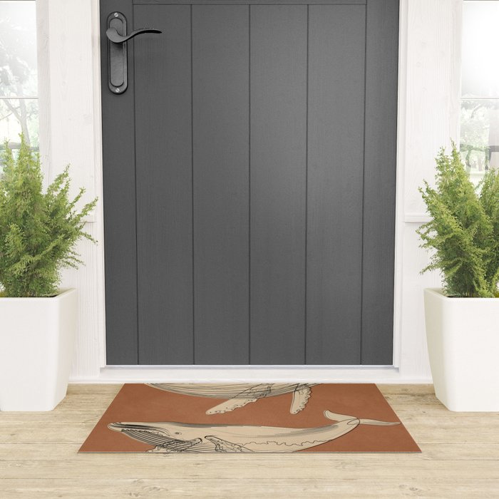 Modern Minimalist Abstract Whales 2 Welcome Mat Gallery Image 3