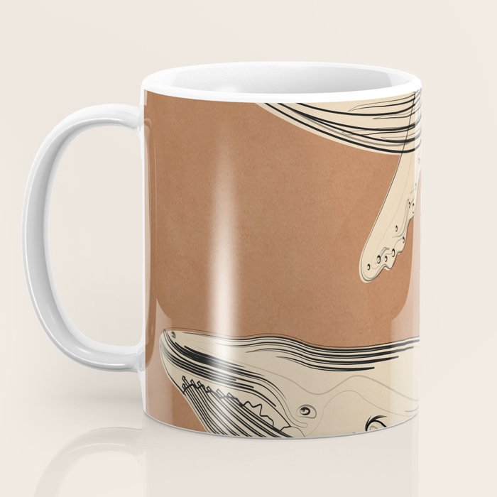Modern Minimalist Abstract Whales 2 Coffee Mug Gallery Image 3