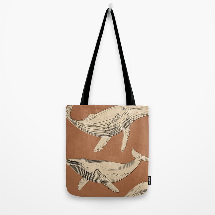 Modern Minimalist Abstract Whales 2 Tote Bag Gallery Image 2