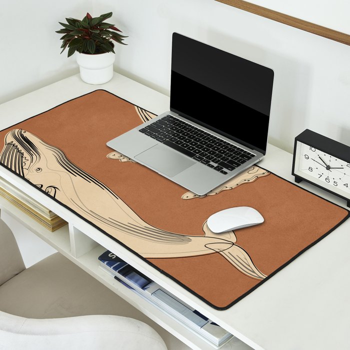 Modern Minimalist Abstract Whales 2 Desk Mat Gallery Image 2