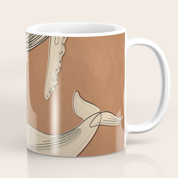 Modern Minimalist Abstract Whales 2 Coffee Mug Gallery Image 1