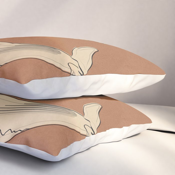 Modern Minimalist Abstract Whales 2 Pillow Sham Gallery Image 3