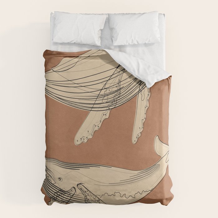 Modern Minimalist Abstract Whales 2 Duvet Cover Gallery Image 6