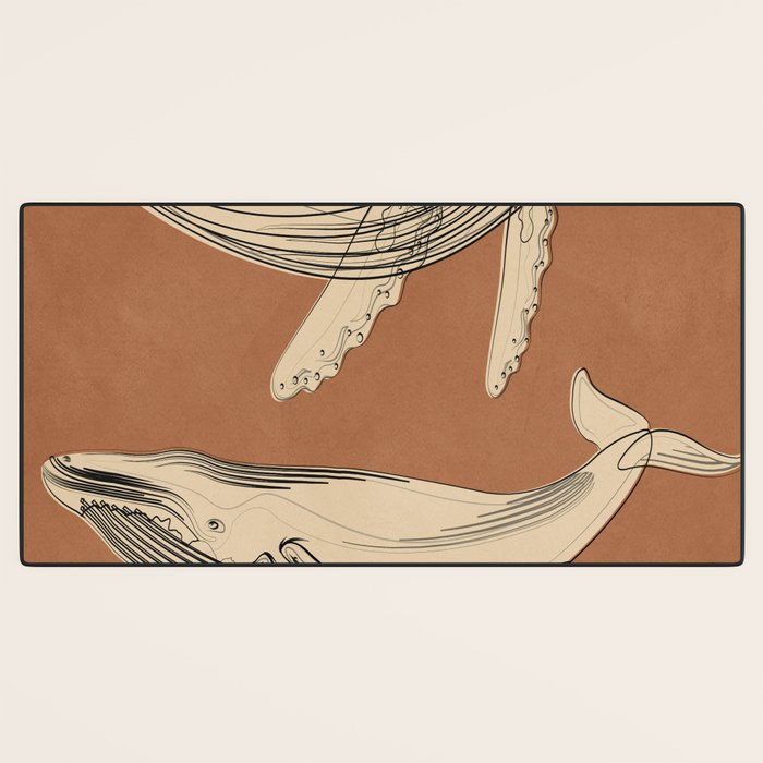 Modern Minimalist Abstract Whales 2 Desk Mat Gallery Image 3