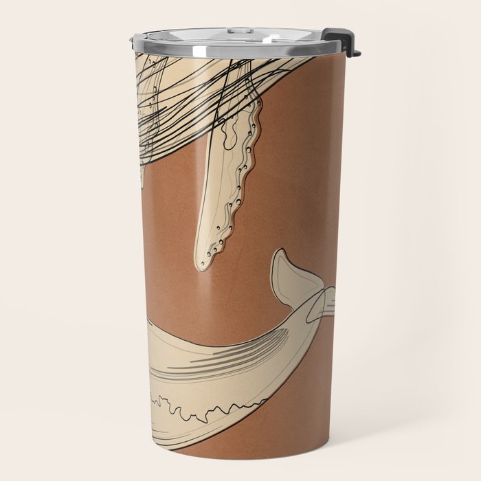 Modern Minimalist Abstract Whales 2 Travel Mug Gallery Image 2