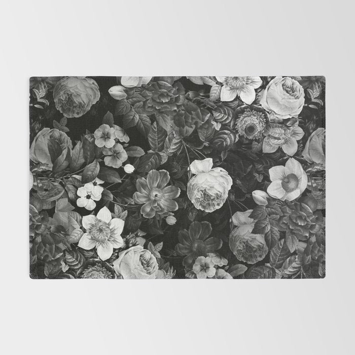 Black and White Garden Rug Gallery Image 2