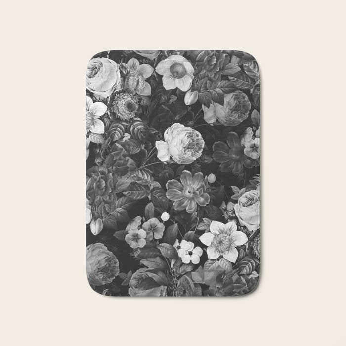 Black and White Garden Bath Mat Gallery Image 1