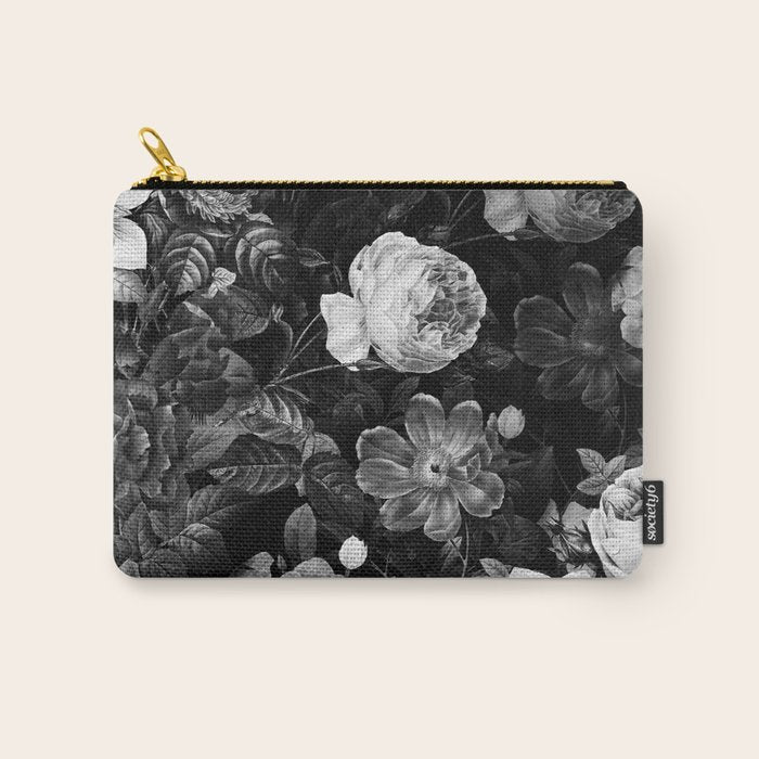 Black and White Garden Carry All Pouch Gallery Image 1