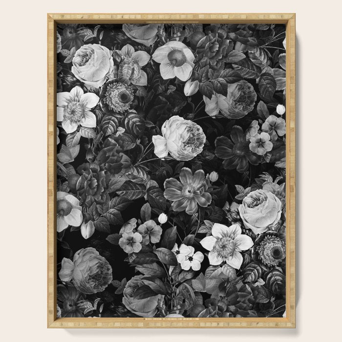 Black and White Garden Serving Tray Gallery Image 1