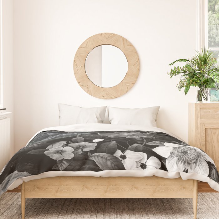 Black and White Garden Duvet Cover Gallery Image 3