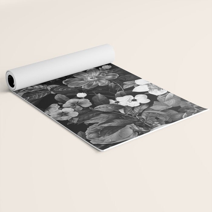 Black and White Garden Yoga Mat Gallery Image 2