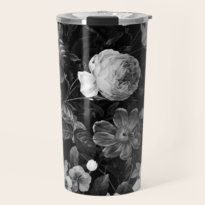 Black and White Garden Travel Mug Gallery Image 1