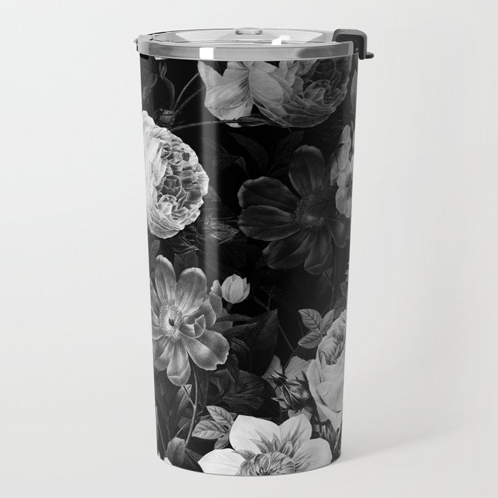 Black and White Garden Travel Mug Gallery Image 2