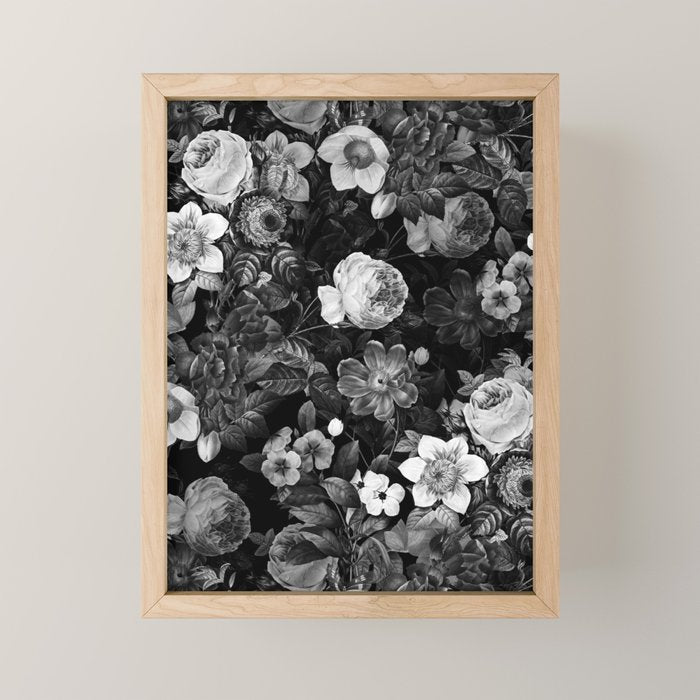 Black and White Garden Mini Art Print Gallery Image 1