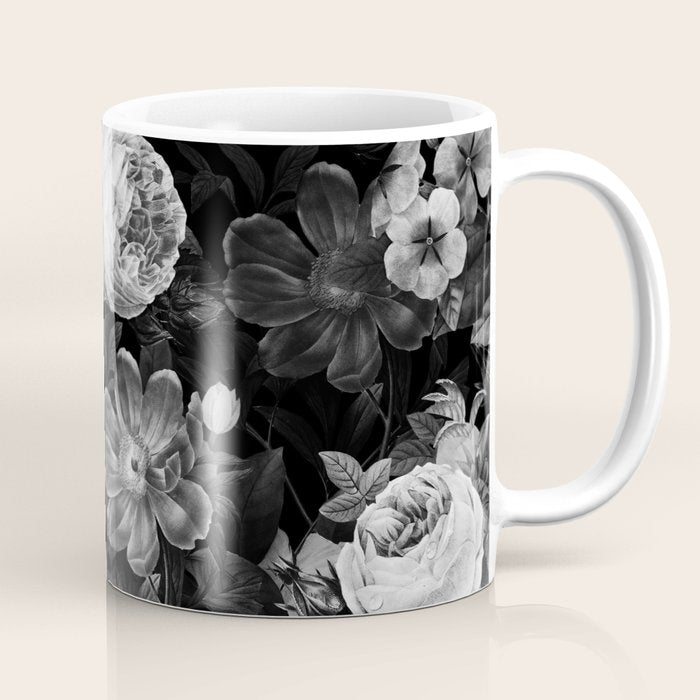 Black and White Garden Coffee Mug Gallery Image 1