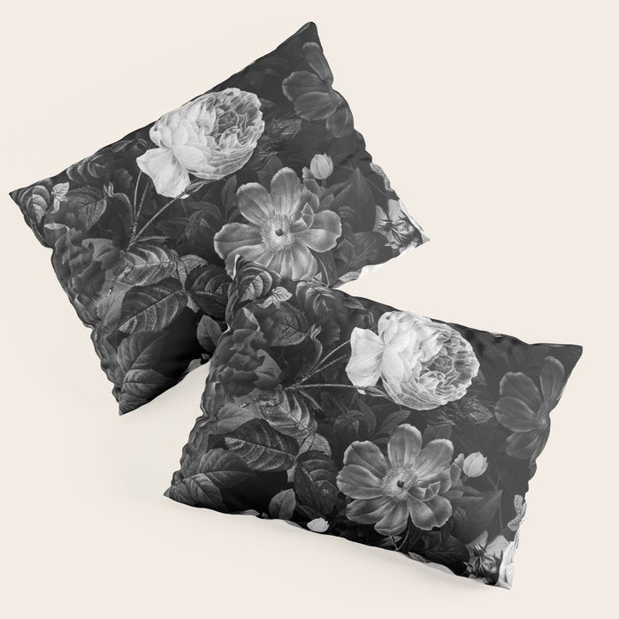 Black and White Garden Pillow Sham Gallery Image 3