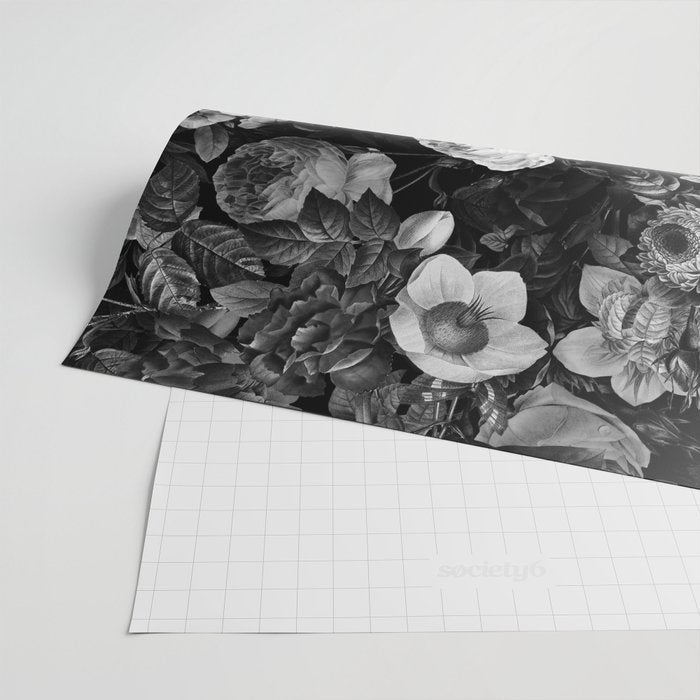 Black and White Garden Wrapping Paper Gallery Image 2