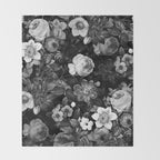 Black and White Garden Throw Blanket Gallery Image 2