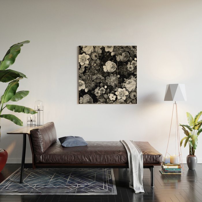 Black and White Garden Wood Wall Art Gallery Image 2