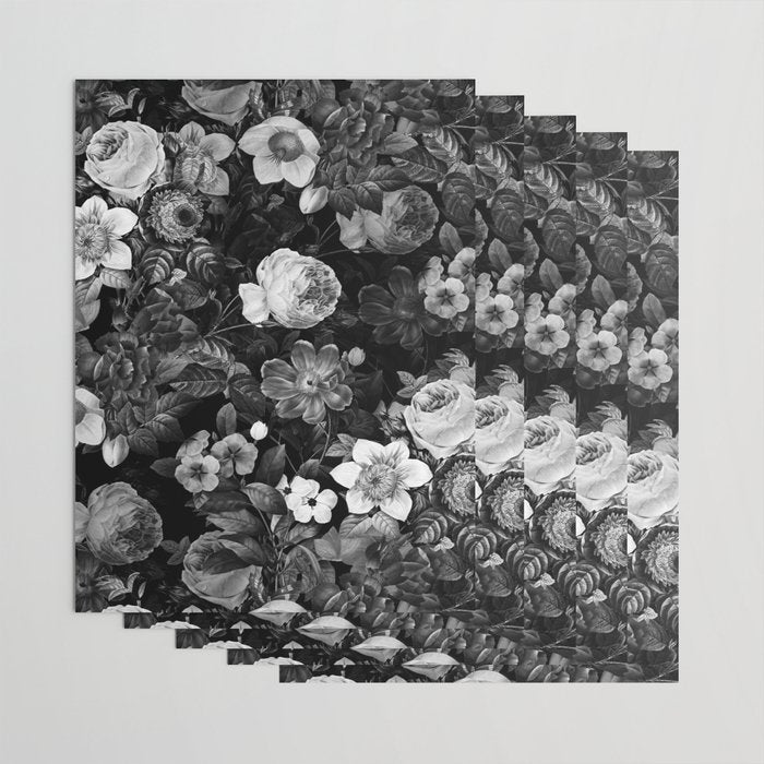 Black and White Garden Wrapping Paper Gallery Image 3