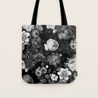 Black and White Garden Tote Bag Gallery Image 1