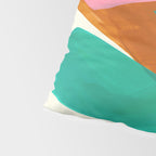 Ochre Pink Marine Green Fun Colorful Mid Century Modern Abstract Painting Shapes Pattern Pillow Sham Gallery Image 4